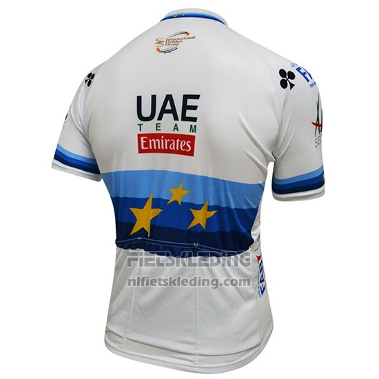 2018 Fietskleding UCI Wereldkampioen Leader Uae Lite Wit Korte Mouwen en Koersbroek